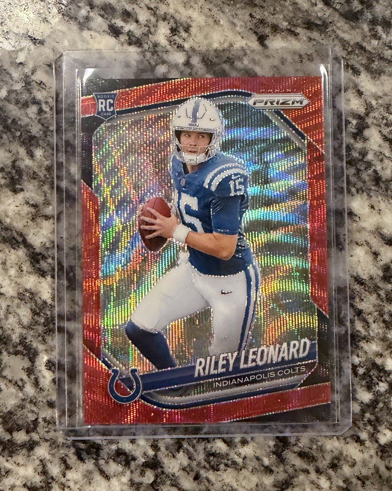 RILEY LEONARD 2025 PANINI PRIZM ROOKIE RED WAVE PRIZM #342 RC /149