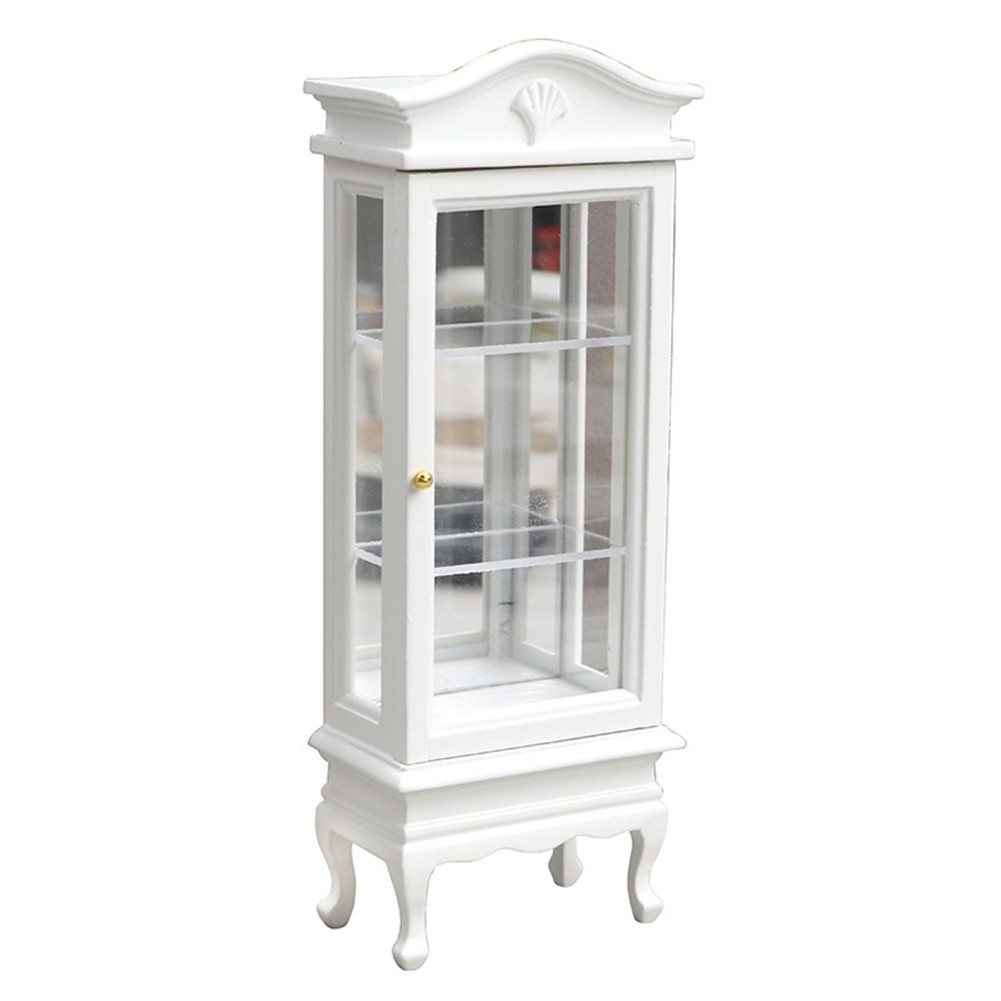 1/12 Miniature Furniture Cabinet Wooden Single Door Bookcase Showcase for 6886