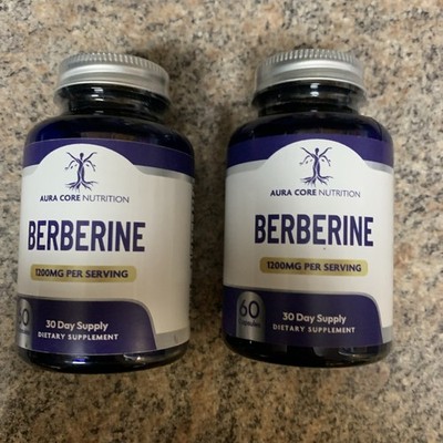 2 Aura Care Nutrition Berberine 1200mg Per Serving, 120 Capsules 