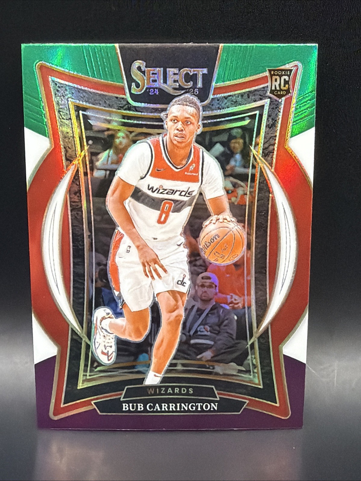 2024 Panini Select - Concourse Bub Carrington #81 Green White Purple Prizm (RC)