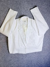 Abercrombie  Fitch Women's Cropped Tweed Cropped Blazer Jacket Size XL White