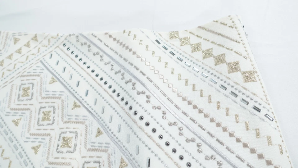 Falda Casa Blanca Mercado Negro Mujer 0 Metálica Bordada Geométrica Mini Foto 3 de 4