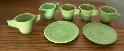 Arko Agate Jadite Slag Glass Toy Doll Dishes Cups Plates Pitcher Sugar Bowl