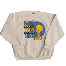 VTG Tweety Bird Looney Tunes Sweatshirt Adult XL Warner Bros 1996 Cartoons READ 