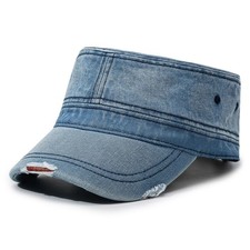 Unisex Denim Flat Baseball Cap Breathable Outdoor Sun Hats Military Hat Fashion