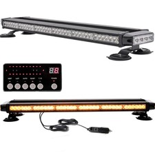 38in Led Strobe Light Bar Emergency Beacon Rooftop Warning Flashing Amber Remote
