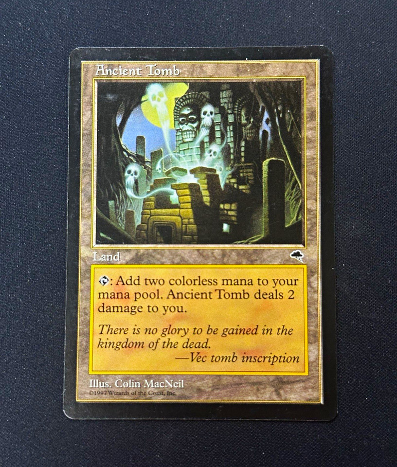 Lp Condition LP Ancient Tomb Tempest Uncommon Land #315 1997 EN - CONDITION VARIES ...