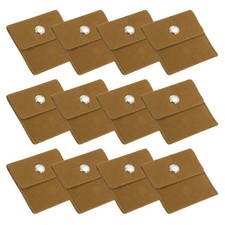 12Pcs 3x3 Inch Jewelry Pouches Velvet with Snap Button for Rings Yellow
