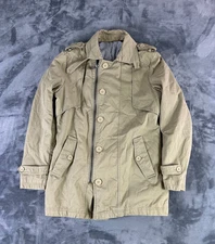 MRC Marachi Trench Coat Jacket Men’s M Khaki Military Style Button Up Cotton