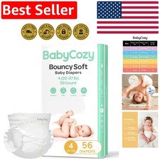 Innovative Leak-Proof Baby Diapers - 56 Count, Hypoallergenic Size 4 Protection