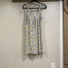 Oscar de la Renta Pink Label Nightgown Womens Large Floral Lace Sleepwear Blue