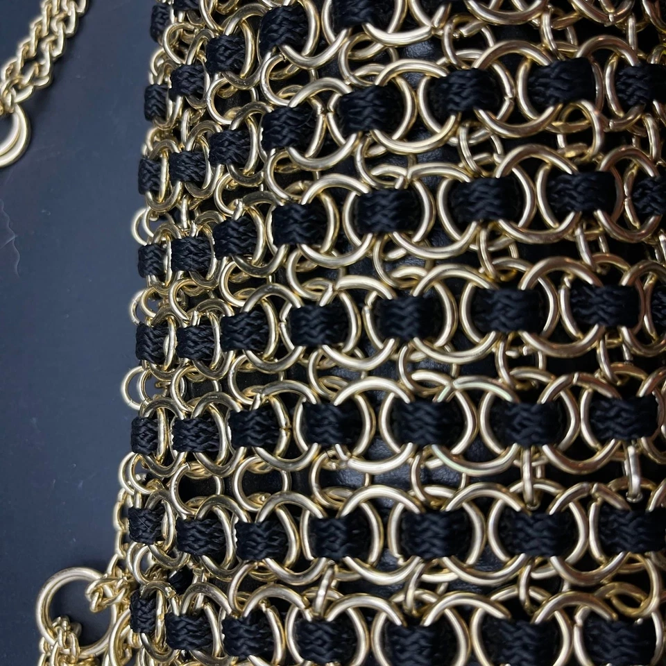 Vintage Walborg Paco Rabanne Gold Tone Chain Link Mod Bag Purse - Image 4 of 4