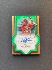 2023 Topps Five Star Will Benson Green Rookie Card On-Card Auto #15/15 - Reds
