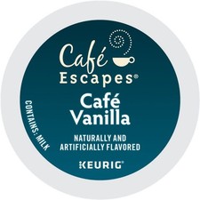 Cafe Escapes Cafe Vanilla Coffee K-Cups Bulk Box 96 Count