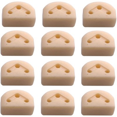 TUOREN 12pcs Guitar String Ties BridgeBeads for Acoustic Beige Color 