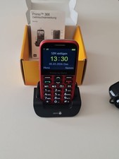 Doro Primo 366 - Rot, ohne Simlock, Senioren Handy mit Notruftaste mit Tischlade