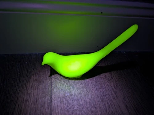 Vintage Fenton Art Glass Uranium Satin Custard Glass Long Tail Quail Bird Green