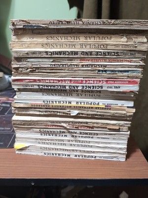 Lot of DAMAGED Science &/Popular Mechanics Magazines 1951-1963