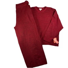 State of Day Womens XXL Indulge & Rest Sweater Loungewear Set Maraschino Heather