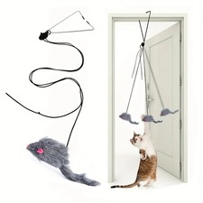 Self-Play 3 Ways Hanging Door Cat Mouse Toys for Indoor Cats Kitten,Interactive
