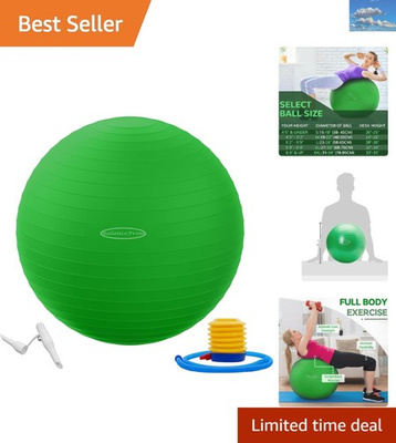 #ad 2000 lb Capacity Inflatable Fitness Birthing Ball with Quick Pump Green 45cm $400.29