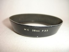 MINOLTA MC 28mm / 3.5 LENS HOOD, metal, Genuine, for MD 28mm f/3.5 lens 2 fair