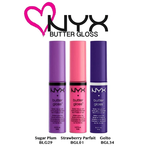 NYX Butter Gloss Cream Lip Gloss Set of 3 Choose Color