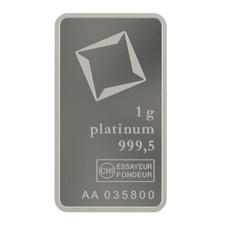 Valcambi Suisse Mint PLATINUM 1 gram .9999 Pure Bullion Bar 4612.65 per troy oz