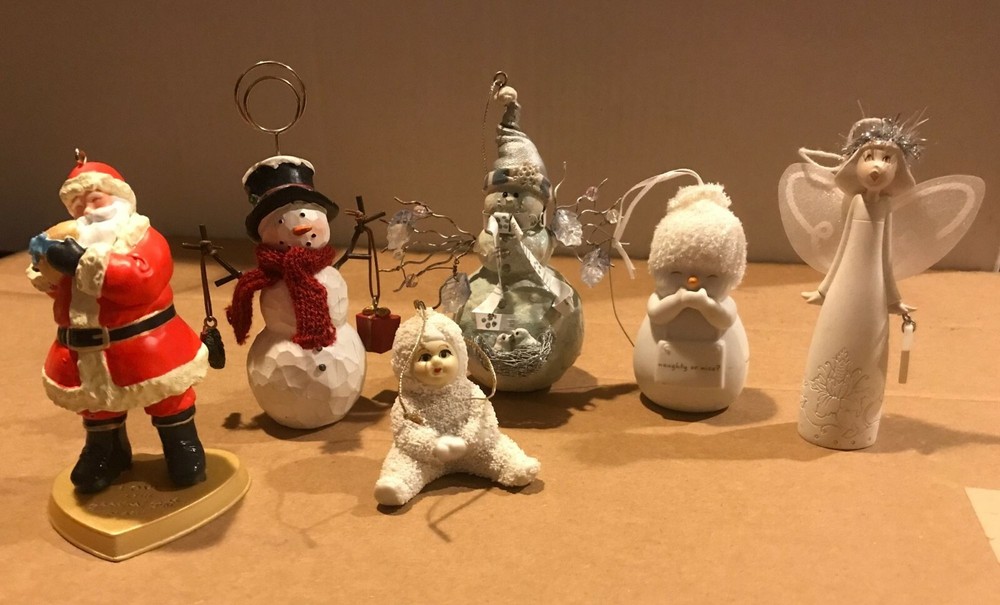 CHRISTMAS FIGURINES RANDOM MIXED LOT,  ONE HALLMARK 2011, OTHERS UNKNOWN