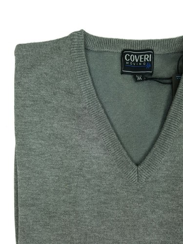 Maglione Uomo Scollo V Pullover Punta Tinta Unita Elegante Classico Maglioncino - Foto 8 di 36