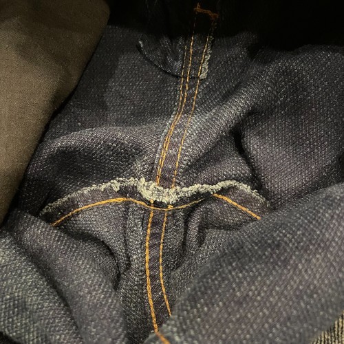 Vintage French Connection Jeans Men 34 Blue Denim Velour Button Fly 90s Straight - Picture 16 of 17