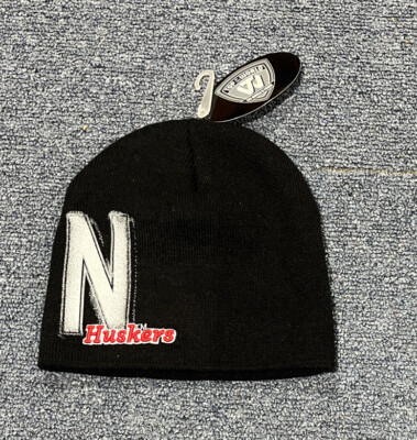 New Black Top Of The World Nebraska Cornhuskers Uncuffed Knit Graphic  Beanie