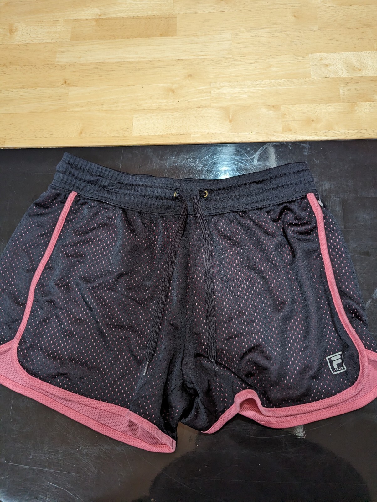 pantaloncino fila sport nero rosa activewear taglia M