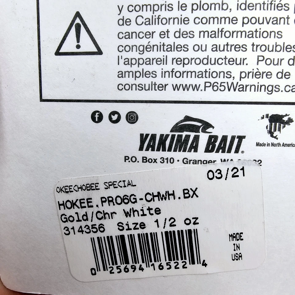 Hildebrandt 1/2 OZ Okeechobee Special Spinnerbait PRO6G Dorado/Gráfico Blanco Foto 4 de 4