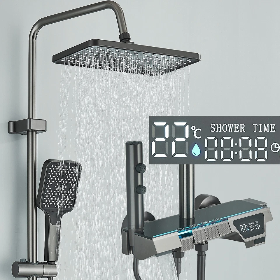 LED Duscharmatur Duschset Duschsystem Regendusche Mischbatterie Kopf Handbrause