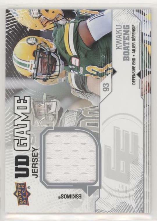 2019 Upper Deck CFL Kwaku Boateng Edmonton Eskimos Game Jersey Card