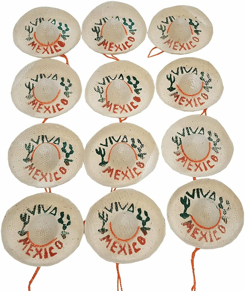 Gadpiparty 12pcs Mini Sombrero Hats - Doll Dress Up Decorations For DIY Crafts, Parties & Dollhouses | Straw Material, 4.44" X 4.44"