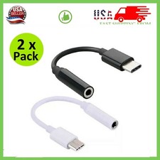2x USB-C Type C Adapter Port to 3.5MM Aux Audio Jack Earphone Headphone Cable