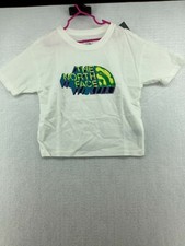 The North Face Girls Cropped Tnf White Graphic Tee T Shirt Size Medium 10/12
