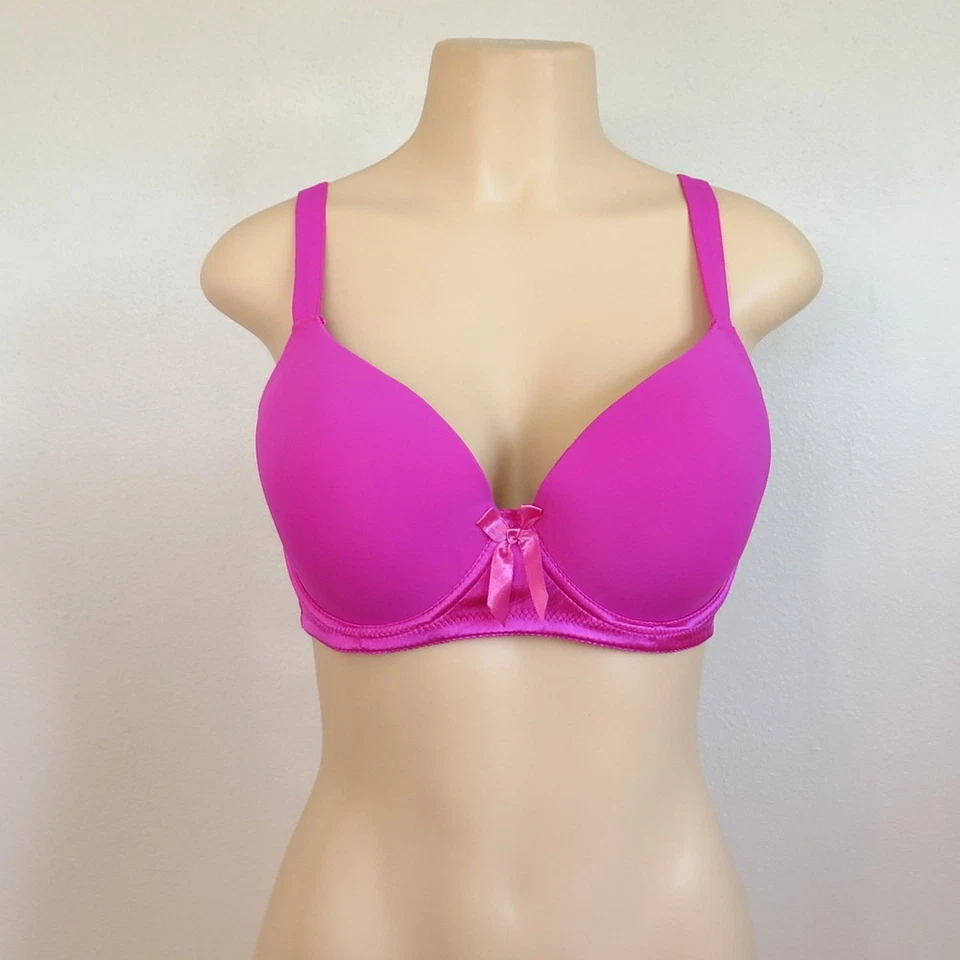 Sujetador liso talla grande con lazo beige coral fucsia verde azulado negro blanco D DD 1600  Foto 4 de 4