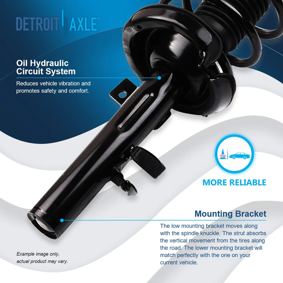 Front Struts w/ Coil Spring + Rear Shock + Sway Bars for 2012 2013 Ford Focus - Image 3 of 4