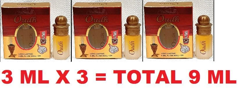 Al nuaim oudh 3 ml Perfume Aceite Sin Alcohol Roll On Attar Ittar Paquete de 3 Foto 2 de 3