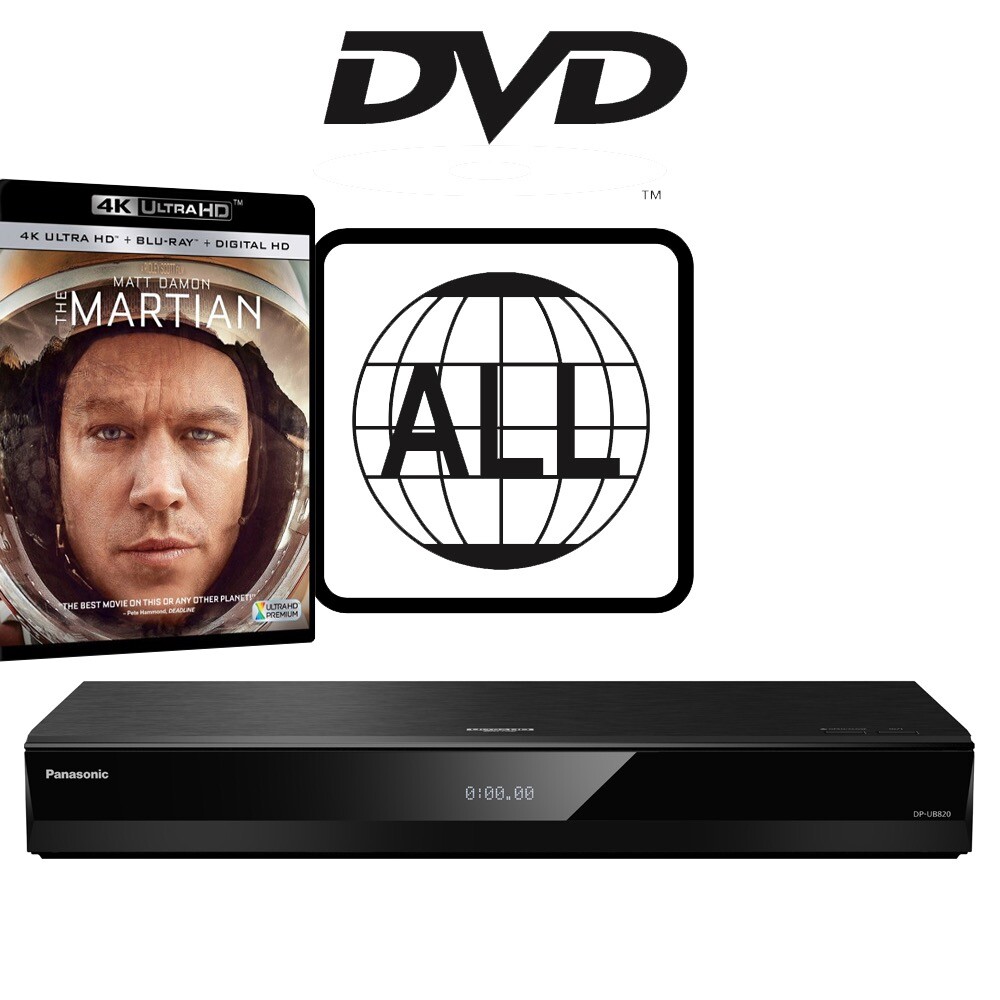 Panasonic Blu-ray Player DP-UB820 MultiRegion for DVD 4K inc The Martian UHD