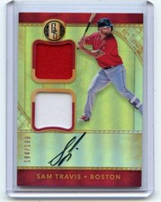 2017 GOLD STANDARD #GSD-ST SAM TRAVIS AUTOGRAPH JERSEY RC #194/199, RED SOX