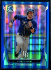 BEN ZOBRIST 2014 Bowman Chrome BLUE REFRACTOR Rays #79 /250