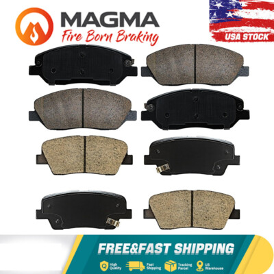 Front & Rear Ceramic Disc Brake Pads For Hyundai Santa Fe Kia Borrego Sedona
