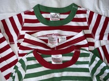 HANNA ANDERSSON Red Green Striped Long John Pajamas Size 130 8 Lot