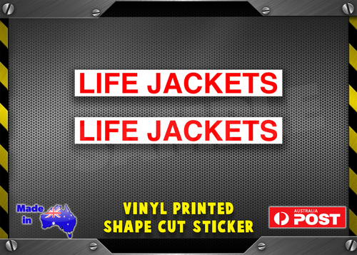 2 x Life Jackets Stickers 120mm Decals for Boat Marine FREE POST! | eBay
