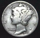 1939-S 10C Mercury Dime 90% Silver 21uul0703
