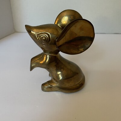 Vtg Gatco Brass Mouse Figurine Cute Knick Knack Decor